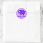 Paarse Varkens op kleding, Mokken, Baby Shirten Ronde Sticker (Tas)