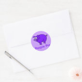 Paarse Varkens op kleding, Mokken, Baby Shirten Ronde Sticker (Envelop)