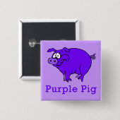 Paarse Varkens op kleding, Mokken, Baby Shirten Vierkante Button 5,1 Cm (Voorkant /achterkant)