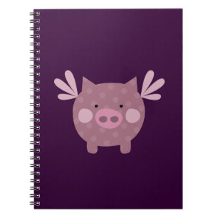 Paarse varkensnotebook notitieboek