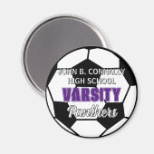 Paarse Varsity Voetbal Aangepaste Hoge School Magneet (Voorkant / Achterkant)