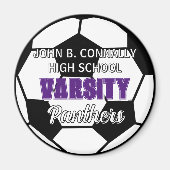 Paarse Varsity Voetbal Aangepaste Hoge School Magneet (Voorkant)