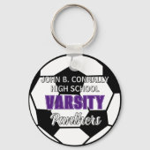 Paarse Varsity Voetbal Aangepaste Hoge School Sleutelhanger (Voorkant)