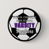 Paarse Varsity Voetbal Aangepaste Hoge School Spir Ronde Button 5,7 Cm (Voorkant)