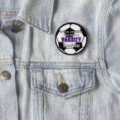 Paarse Varsity Voetbal Aangepaste Hoge School Spir Ronde Button 5,7 Cm (In situ)