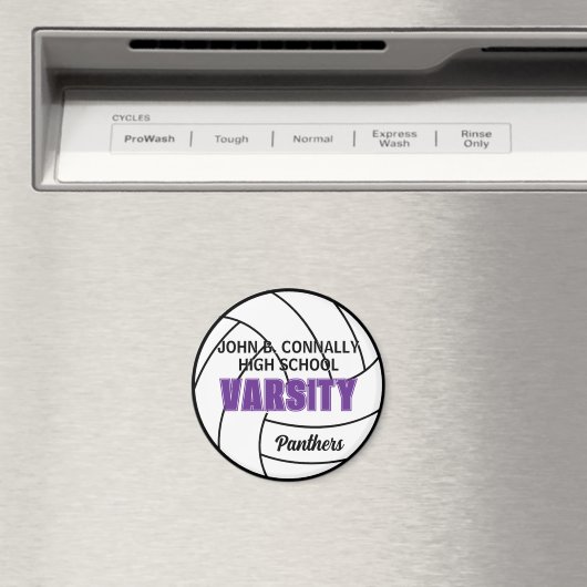 Paarse Varsity Volleybal Aangepaste Hoge School Te Magneet (Insitu (Vaatwasser))