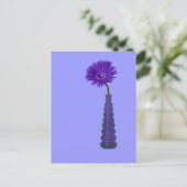 Paarse Vase en Bloem Briefkaart (Staand voorkant)