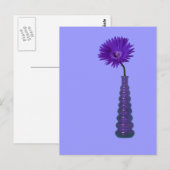 Paarse Vase en Bloem Briefkaart (Voorkant / Achterkant)