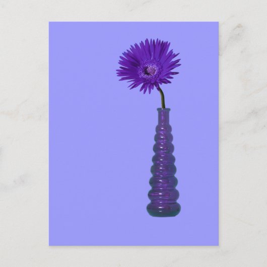 Paarse Vase en Bloem Briefkaart (Voorkant)