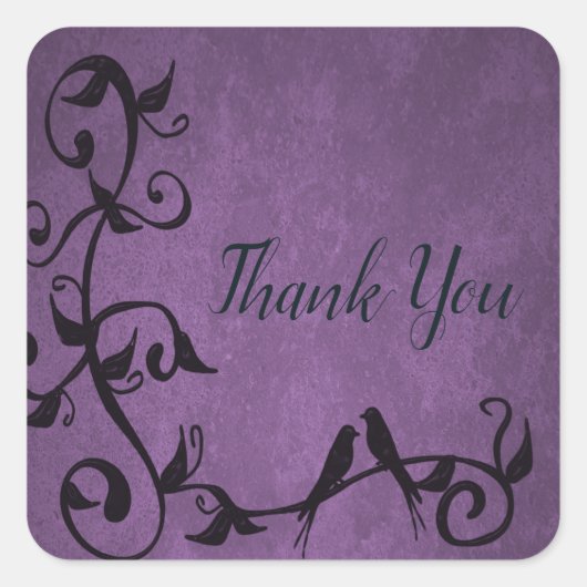 Paarse vedervogels Dank jullie Stickers (Voorkant)