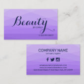 Paarse veelhoekige achtergrond visitekaartje (Voorkant / Achterkant)