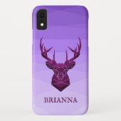 Paarse veelhoekige herten Hoesje-mate iPhone Case (Achterkant)