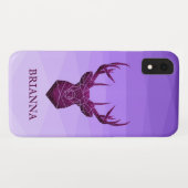 Paarse veelhoekige herten Hoesje-mate iPhone Case (Achterkant (horizontaal))