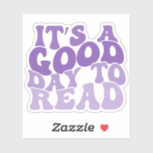 Paarse veelkleurig Het is een goede dag om vinyl t Sticker