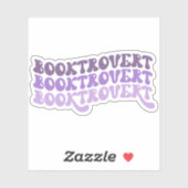 Paarse veelkleurige Retro Booktrovert Vinyl Sticker (Vel)
