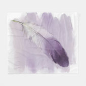 Paarse Veer Boho Waterverf Minimalistische Kunst Fleece Deken (Voorkant (Horizontaal))
