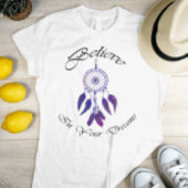 Paarse veer Geloof in je dromen T-shirt