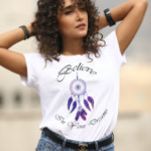 Paarse veer Geloof in je dromen T-shirt