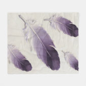 Paarse Veer Zachte Esthetische Moderne Boho Fleece Deken (Voorkant (Horizontaal))