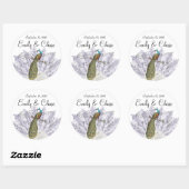 Paarse  veerboot Peacock-tang-stekker Ronde Sticker (Vel)