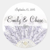 Paarse  veerboten voor weddenschappen ronde sticker (Voorkant)