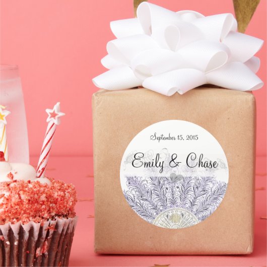 Paarse  veerboten voor weddenschappen ronde sticker (Feest)