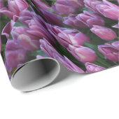 Paarse veertulpen cadeaupapier (Rol Hoek)