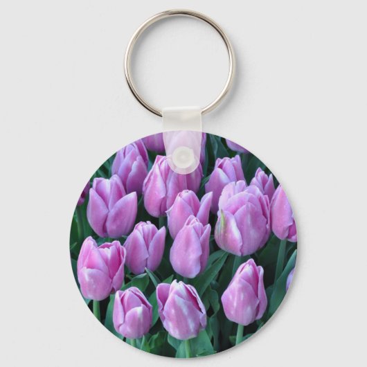 Paarse veertulpen sleutelhanger (Voorkant)