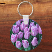 Paarse veertulpen sleutelhanger (Voorkant)