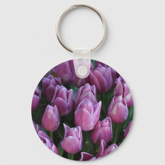 Paarse veertulpen sleutelhanger (Voorkant)