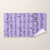 Paarse vel muziek bad handdoek (Handdoek)
