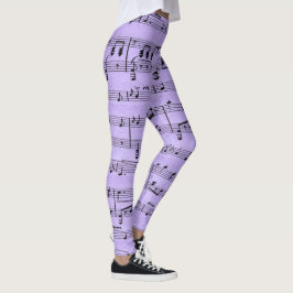 Paarse vel muziek leggings