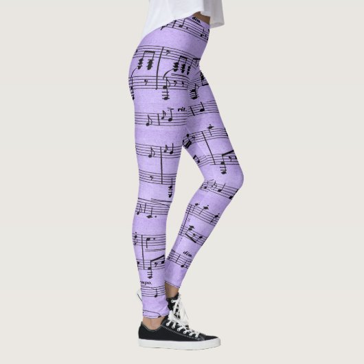 Paarse vel muziek leggings (Rechts)