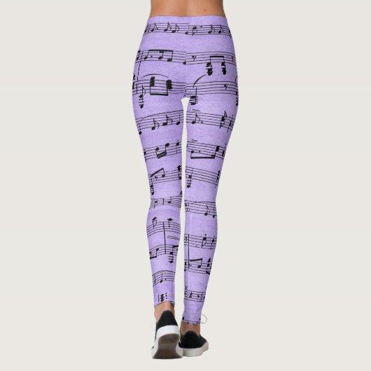 Paarse vel muziek leggings (Achterkant)