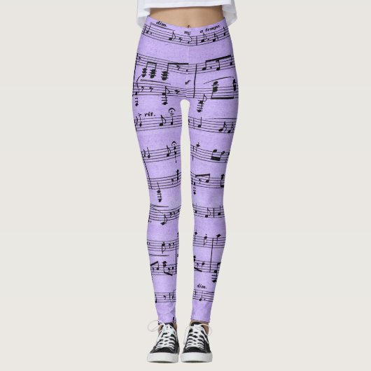 Paarse vel muziek leggings (Voorkant)