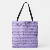 Paarse vel muziek tote bag (Voorkant)
