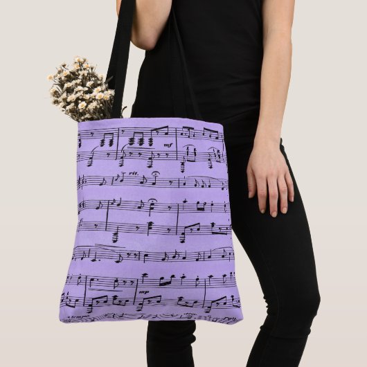 Paarse vel muziek tote bag (Dichtbij)