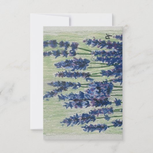 Paarse veld plat dank u kaart (Voorkant)
