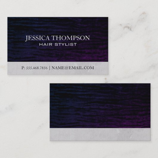 Paarse Velvet Visitekaartje (Voorkant / Achterkant)