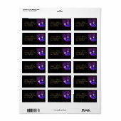 Paarse Venetiaanse Maskerade Masker Adres Label (Full Sheet)