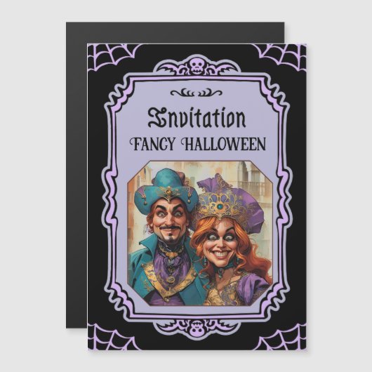 Paarse Venetiaanse paar maskerade (Voorkant / Achterkant)