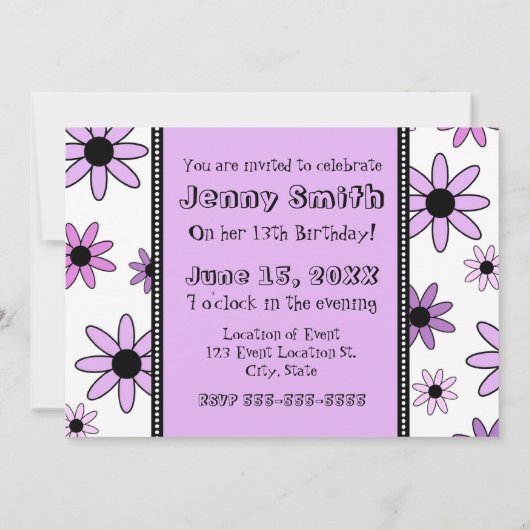 Paarse ventilator 13e aanloopkaart kaart (Achterkant)