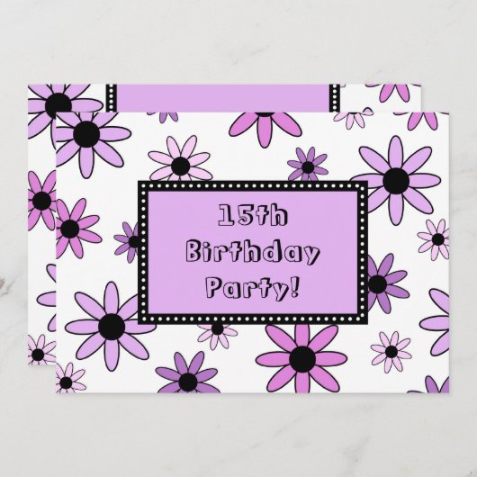 Paarse ventilator 15e aanloopkaart kaart (Voorkant / Achterkant)