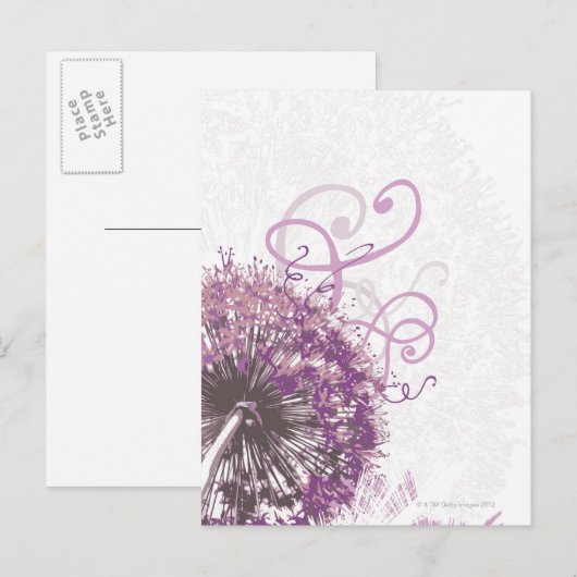 Paarse ventilator 3 briefkaart (Voorkant / Achterkant)