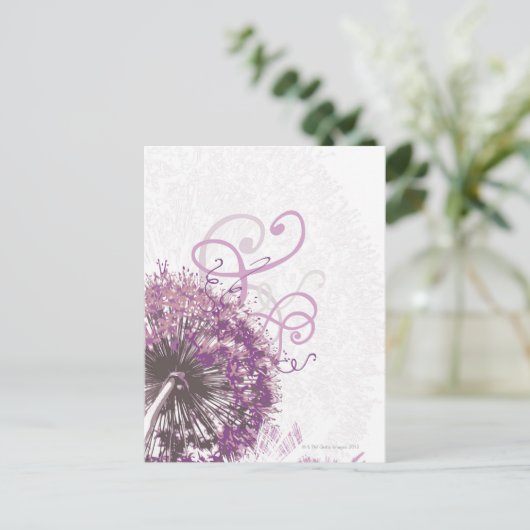 Paarse ventilator 3 briefkaart (Staand voorkant)