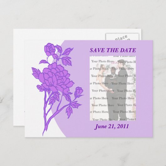 Paarse ventilator - Aangepast sparen het Briefkaar Aankondigingskaart (Voorkant / Achterkant)