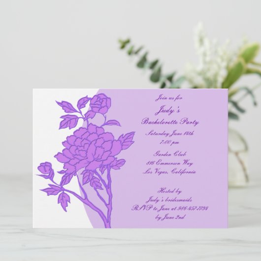 Paarse Ventilator Aangepaste Bachelorette Kaart (Staand voorkant)