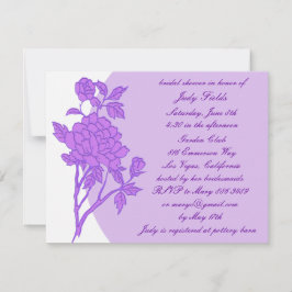 Paarse ventilator aangepaste bridal Shower-uitnodi Kaart