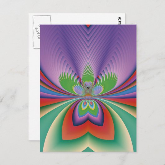 Paarse ventilator briefkaart (Voorkant / Achterkant)