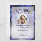 Paarse ventilator Funeral order of service Invitat Kaart (Voorkant)